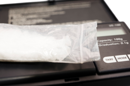 Crystal Meth in Baggie on Digital Scale